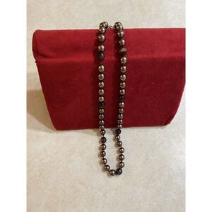 Vintage Monet Large Beads Necklace Hand Knotted Faux Pearl & Faceted Glass Beads